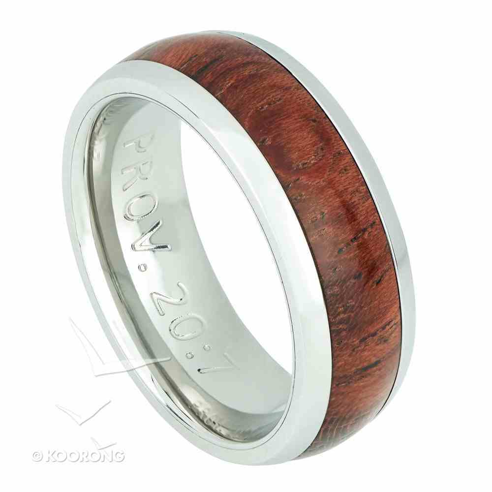 Mens Ring: Size 9, Righteous Man, Brown/Silver (Proverbs 20:7) Jewellery