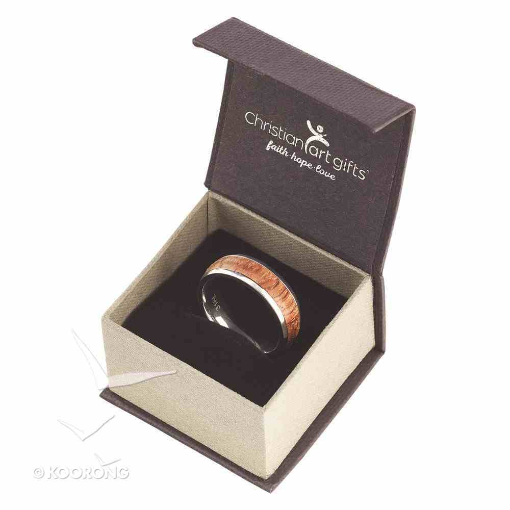 Mens Ring: Size 10, Righteous Man, Brown/Silver (Proverbs 20:7) Jewellery