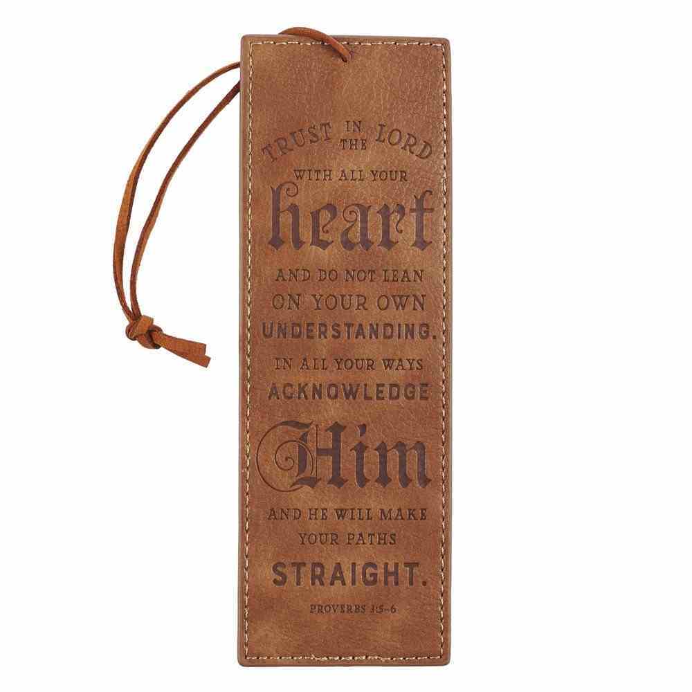 Bookmark With Tassel: Trust in the Lord Brown (Prov 3: 5-6) Imitation Leather