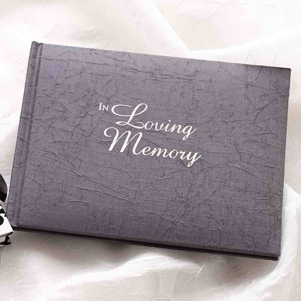 Guest Book: In Loving Memory, Crinkled Charcoal Fabric Over Hardback