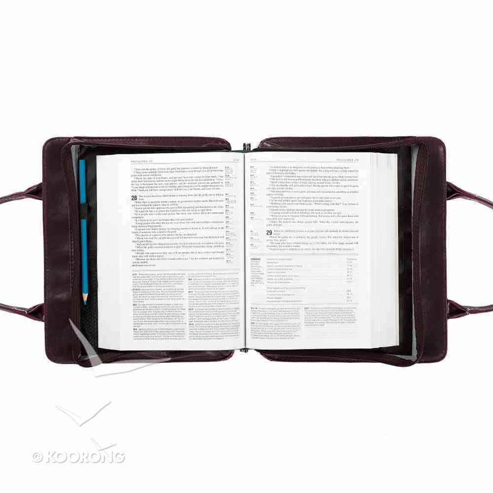 Bible Cover Medium Purse Style With Crocodile Embossing in Purple Bible Cover
