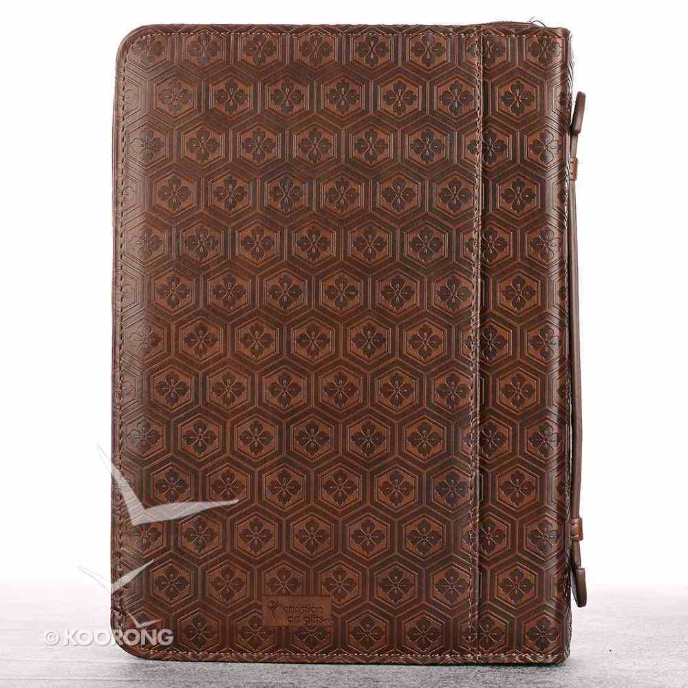Bible Cover Classic Large: Trust Prov 3:5, Brown Luxleather Bible Cover
