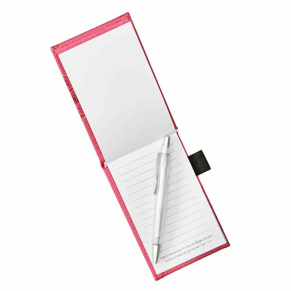 Pocket Notepad With Pen: With God All Things Are Possible Pink/Flower Luxleather Imitation Leather