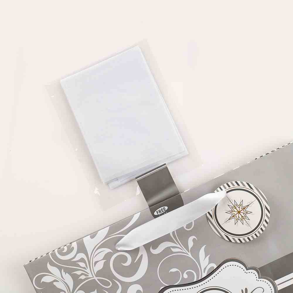 Gift Bag Large: Silver Pattern Stationery