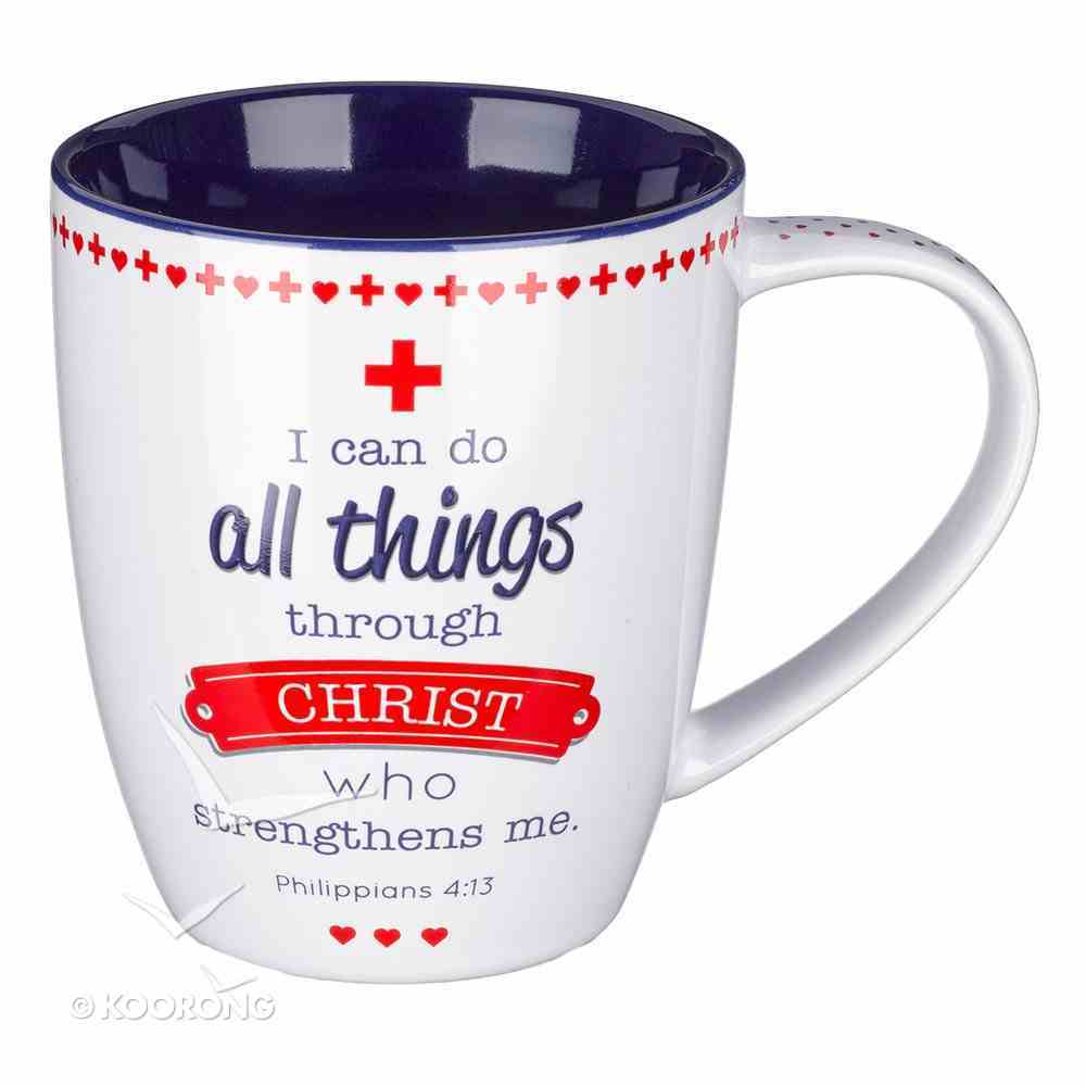 Ceramic Mug: A Cheerful Heart.... I Can Do All Things (Phil 4:13) Homeware