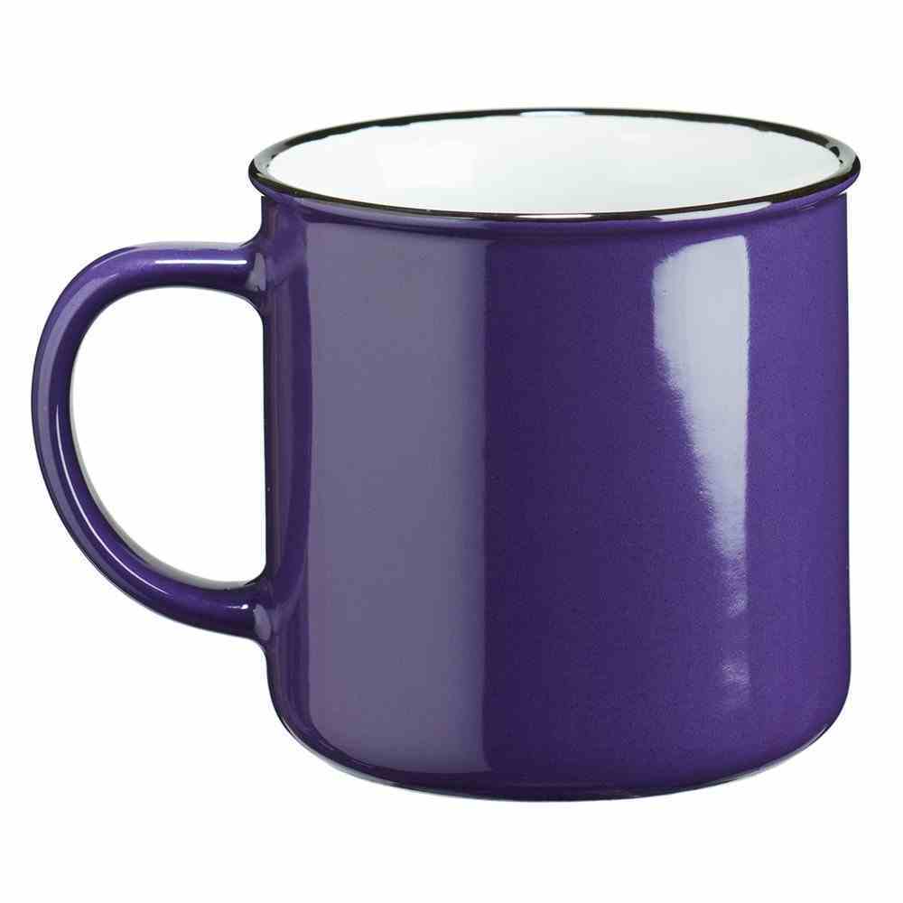 Stoneware Mug: Be Still & Know That I Am God Psalm 46:10 (Purple/white) Homeware