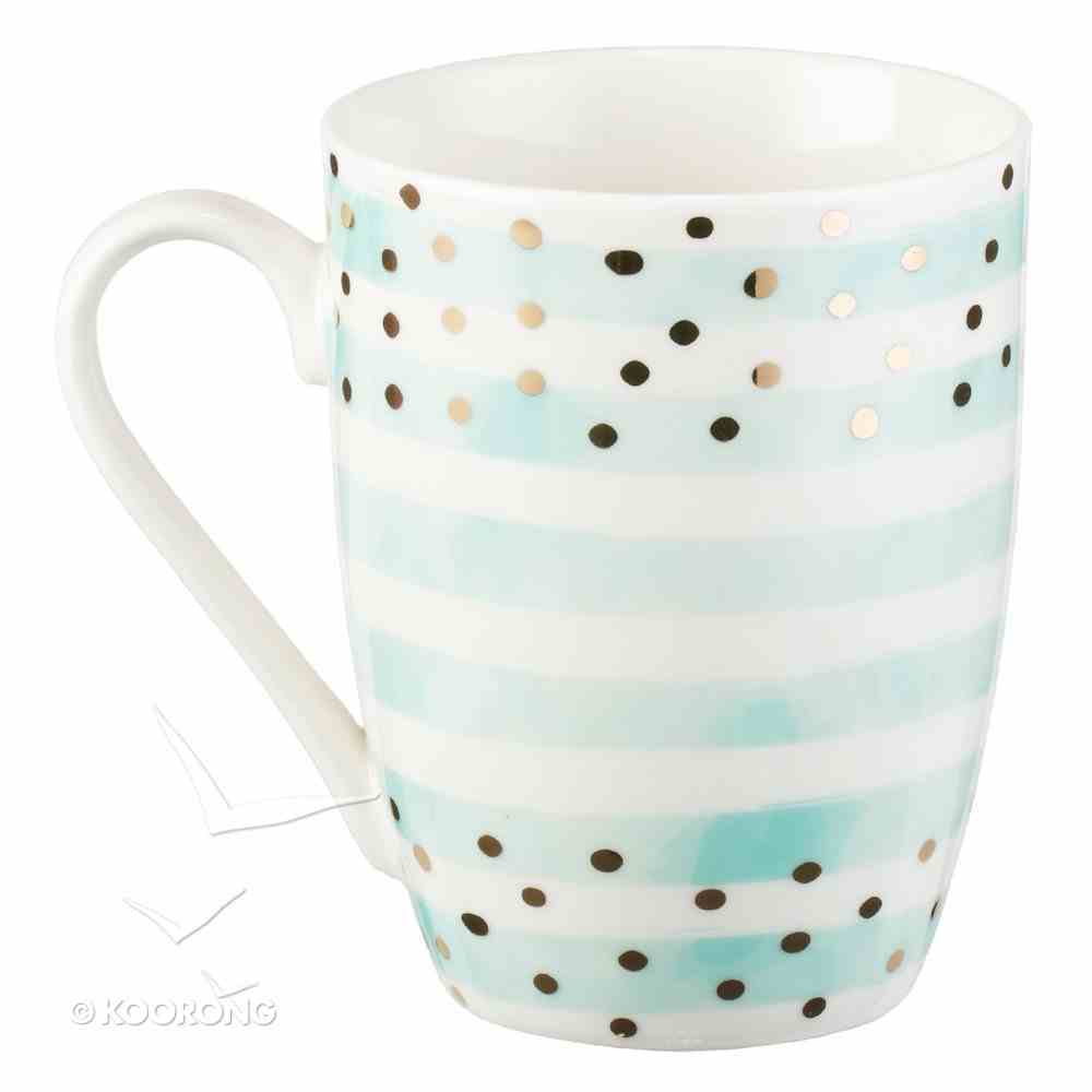 Ceramic Sparkle Mug: Just Believe Turquoise/Stripes (325ml) Homeware