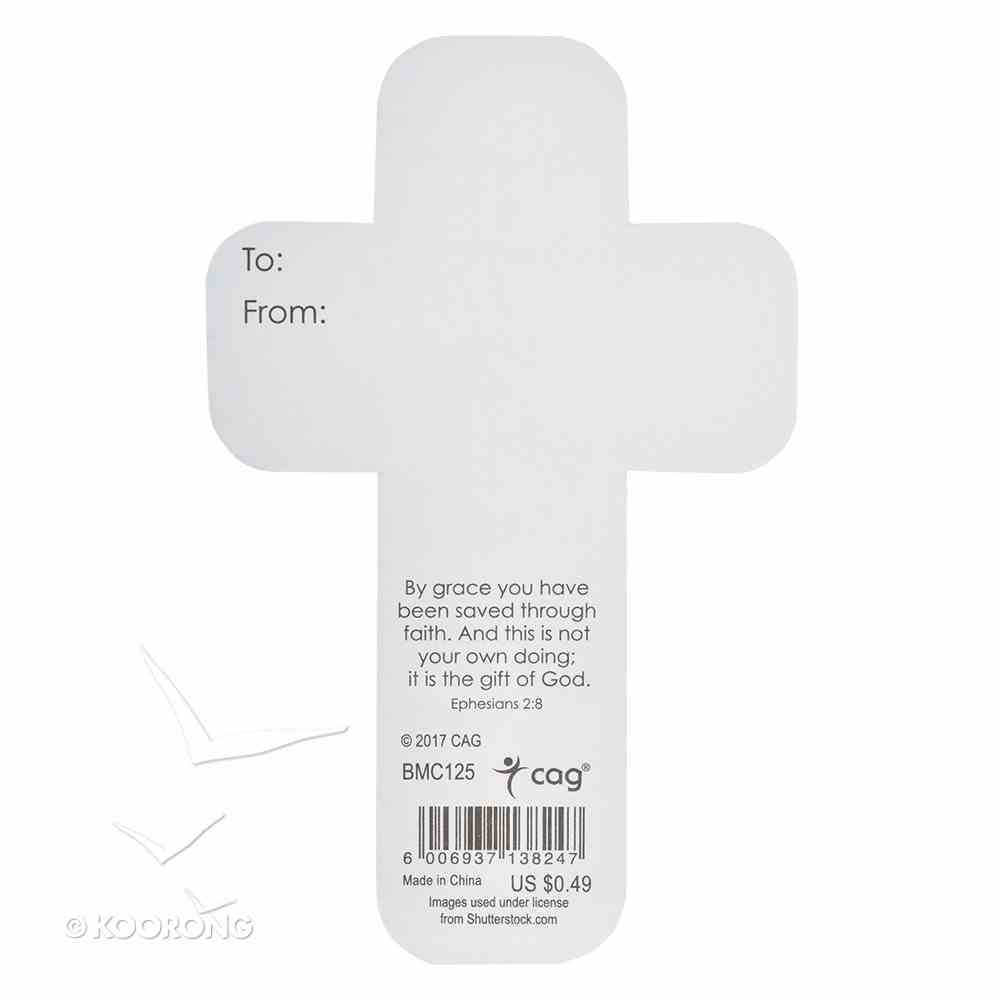 Bookmark Cross-Shaped: And By His Wounds We Are Healed.. Isaiah 53:5 Blue/White Cross Stationery