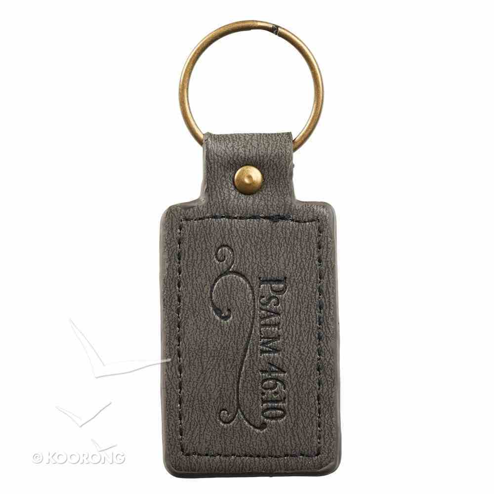 Luxleather Keyring: Be Still & Know That I Am God Saved By Grace (Black/gold) Jewellery