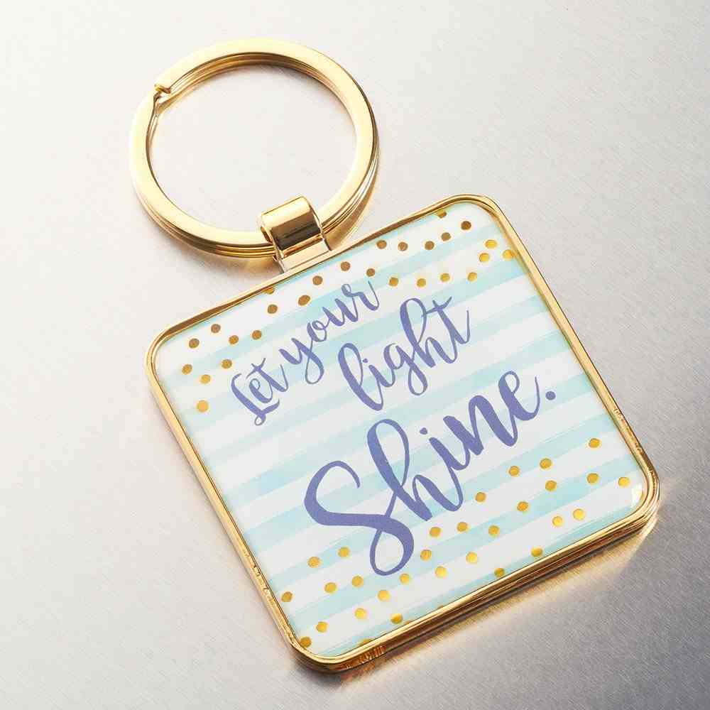 Metal Sparkle Keyring: Let Your Light Shine (Turquoise) (Matthew 5:16) Jewellery