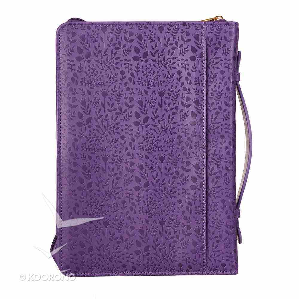 Bible Cover Medium: I Can Do All This Phil 4:13 Purple Floral Bible Cover