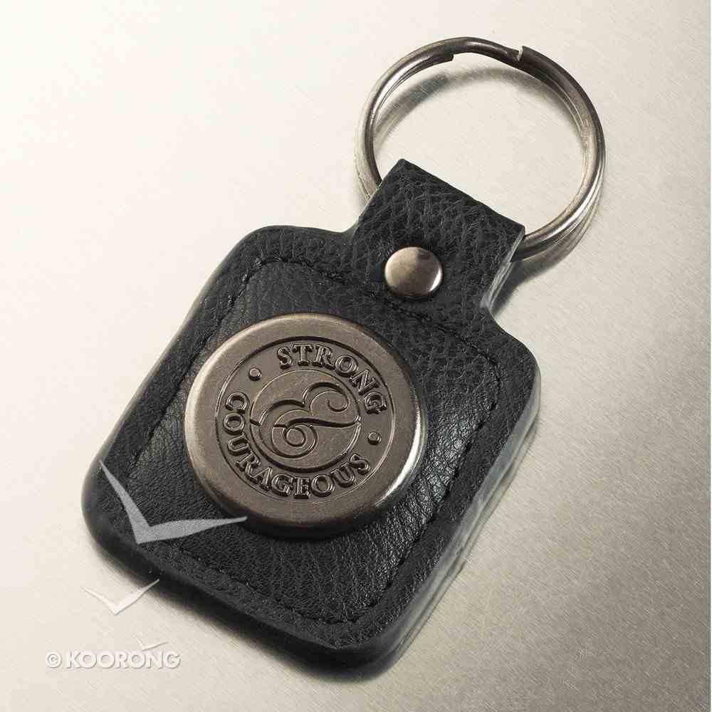 Luxleather Keyring With Charm: Mens Strong & Courageous Jewellery