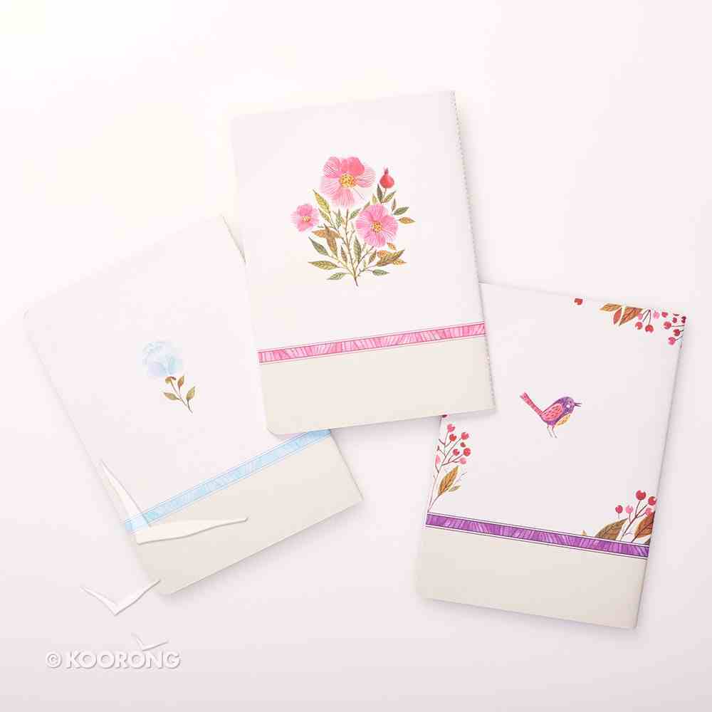 Notebook: Pink Birds/Anchor/Flower (Set Of 3) Paperback