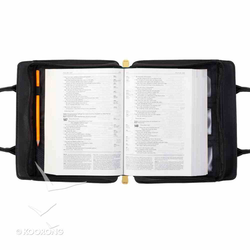 Bible Cover Medium Purse-Style Blessed in Black Bible Cover