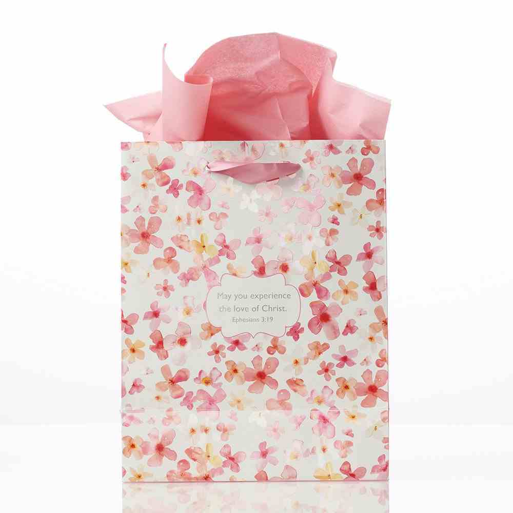Gift Bag Medium Sing For Joy: Cherished Wishes (Pale Pink/orange/floral) Stationery