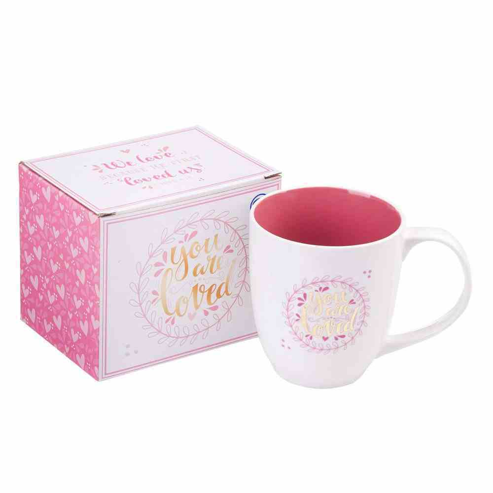 Ceramic Mug: You Are Loved, Pink/White (414ml) Homeware