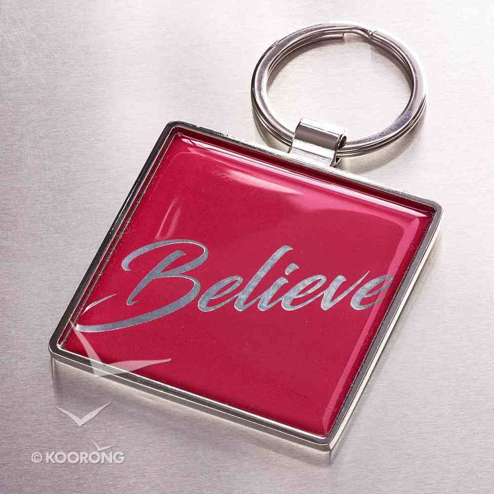 Metal Keyring: Believe, Pink - With God All Things Are Possible Jewellery