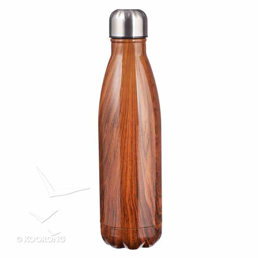 Water Bottle 500ml Stainless Steel: Man of God....Wood Grain Design (Vacuum Sealed) Homeware