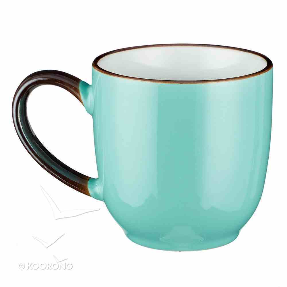 Ceramic Mug: Strength & Dignity, Pale Blue/Rose Gold Etching (330ml) Homeware