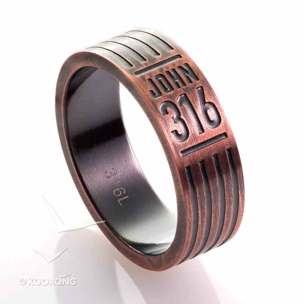 Mens Ring: Size 9, John 3:16, Copper Jewellery