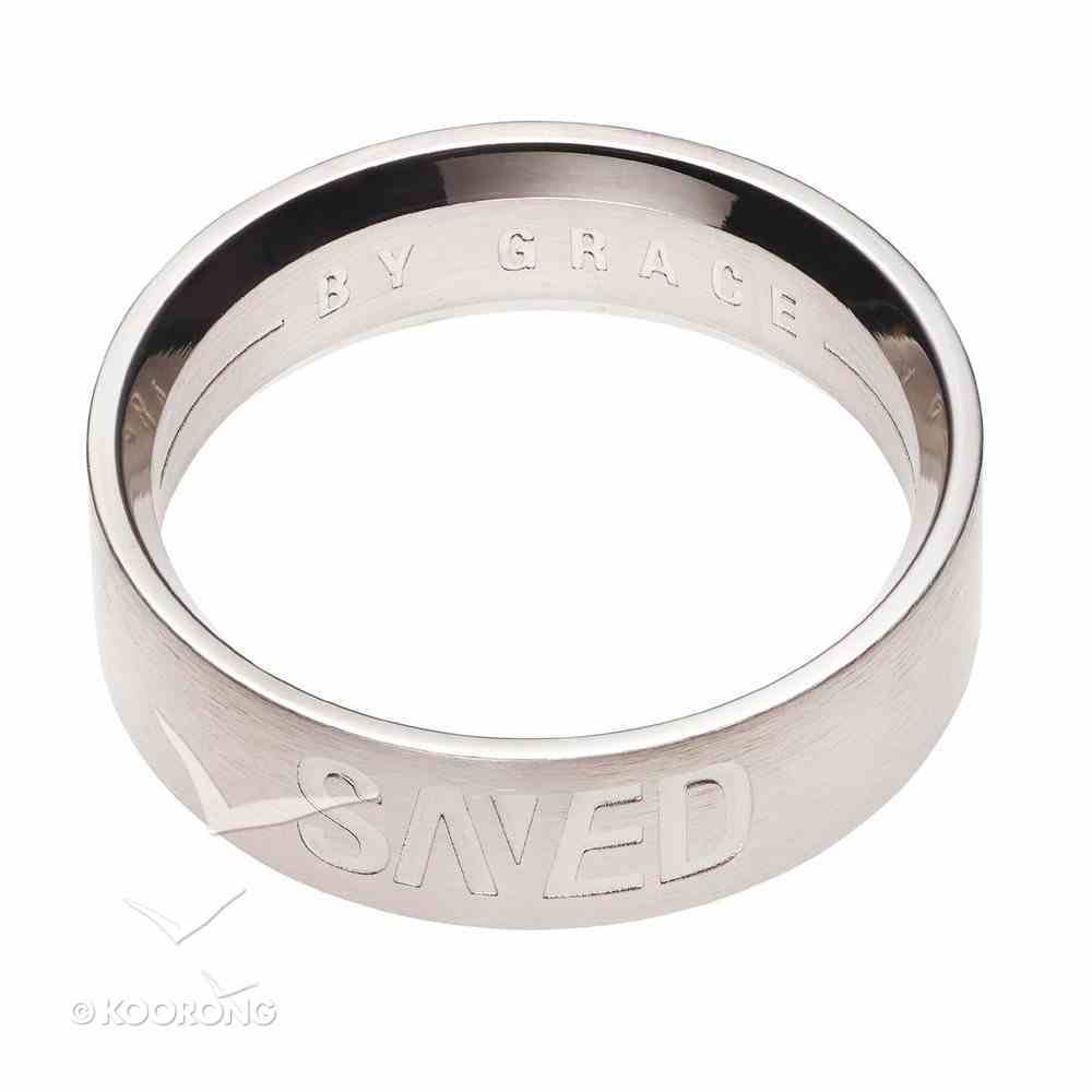 Mens Ring: Size 11, Saved By Grace, Silver Jewellery