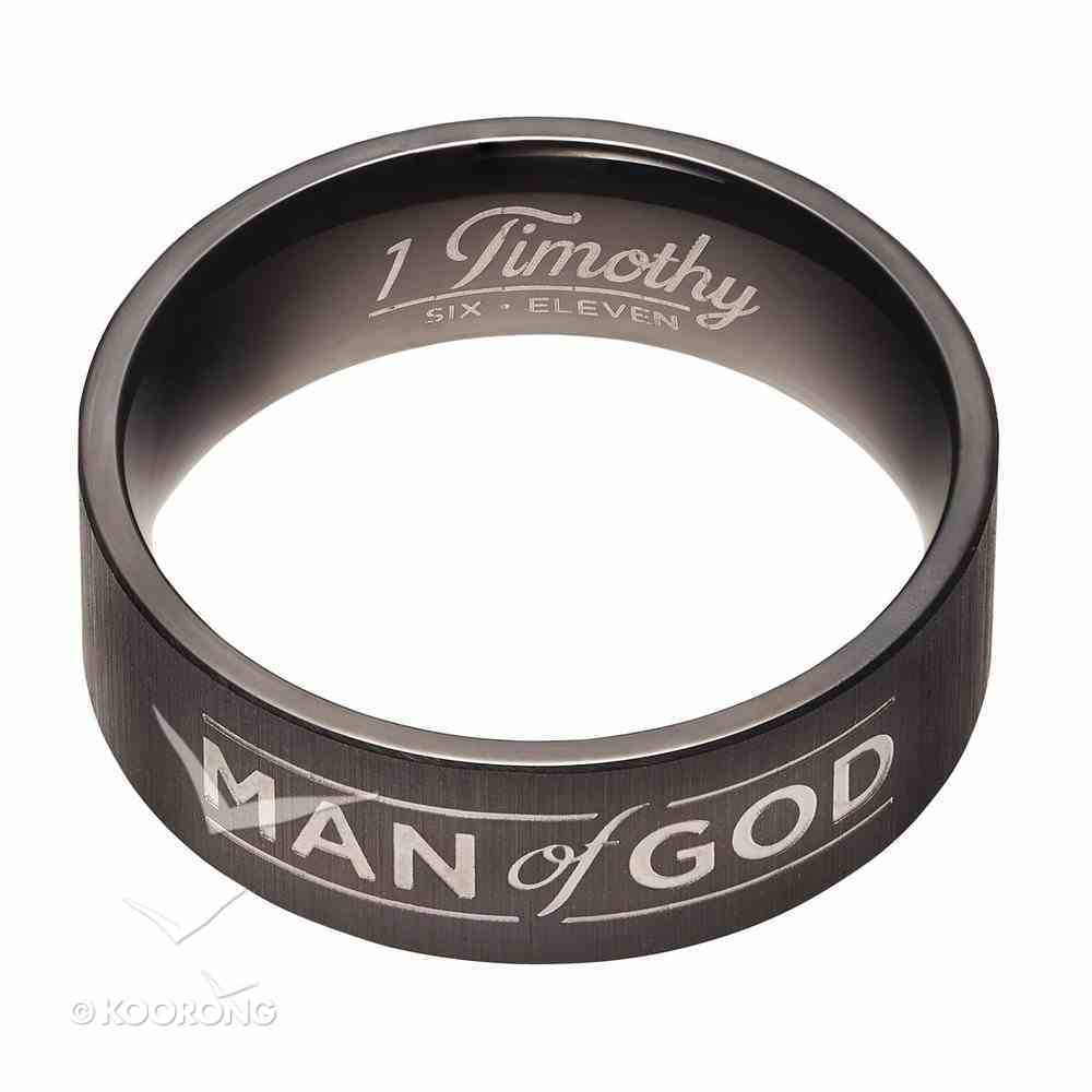 Mens Ring: Size 11, Man of God, Black Jewellery