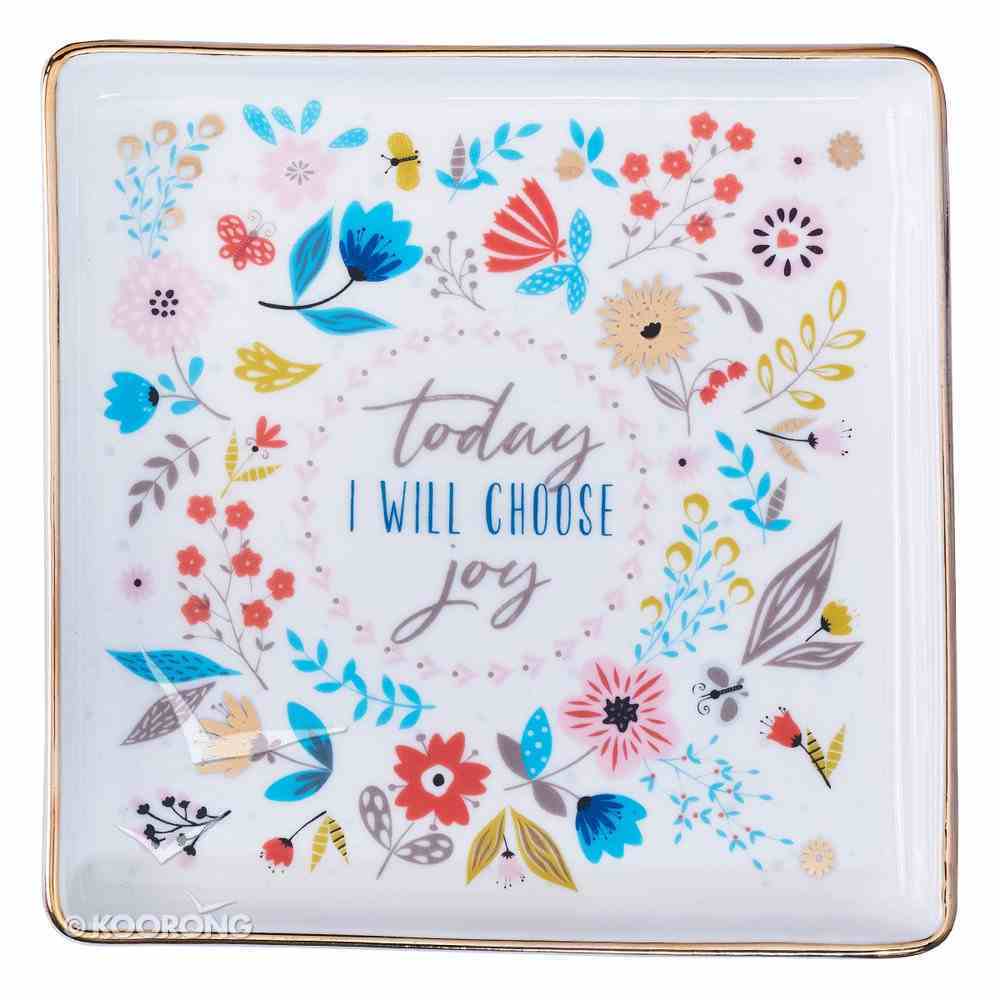 Ceramic Trinket Tray: Today I Will Choose Joy, Floral Design (Choose Joy Collection) Homeware