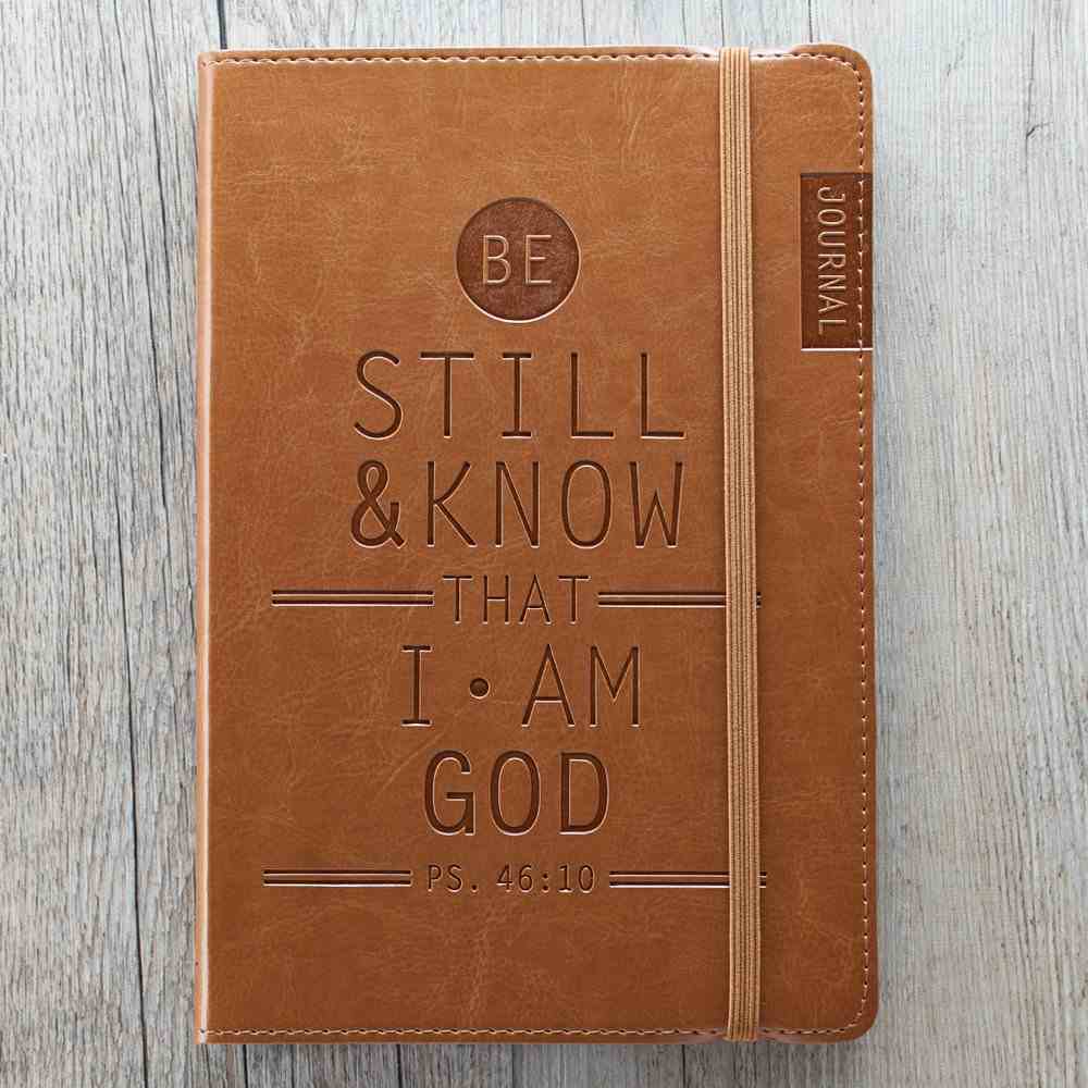 Journal: Be Still and Know, Brown With Elastic Closure Imitation Leather