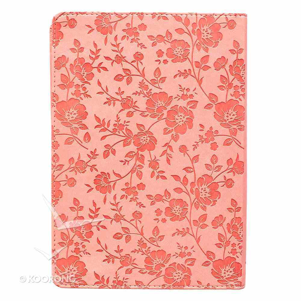 Journal: He Works All Things....Peach/Floral (Romans 8:28) Imitation Leather