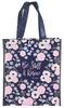 Non-Woven Tote Bag: Be Still & Know, Navy/Floral (Psalm 46:10) Soft Goods - Thumbnail 0