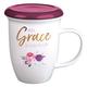 Ceramic Mug 384ml: His Grace is Enough, Burgundy (2 Cor 12:9) (With Lid/Coaster) (His Grace Is Enough Collection) Homeware - Thumbnail 1