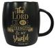 Mug: The Lord is My Strength, Black With Gold, Psalm 28:7 Homeware - Thumbnail 0