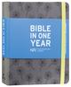 NIV Journalling Bible in One Year Grey Fabric With Elastic Closure Hardback - Thumbnail 2