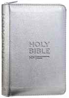NIV Pocket Bible Silver With Zip Flexi Back - Thumbnail 0