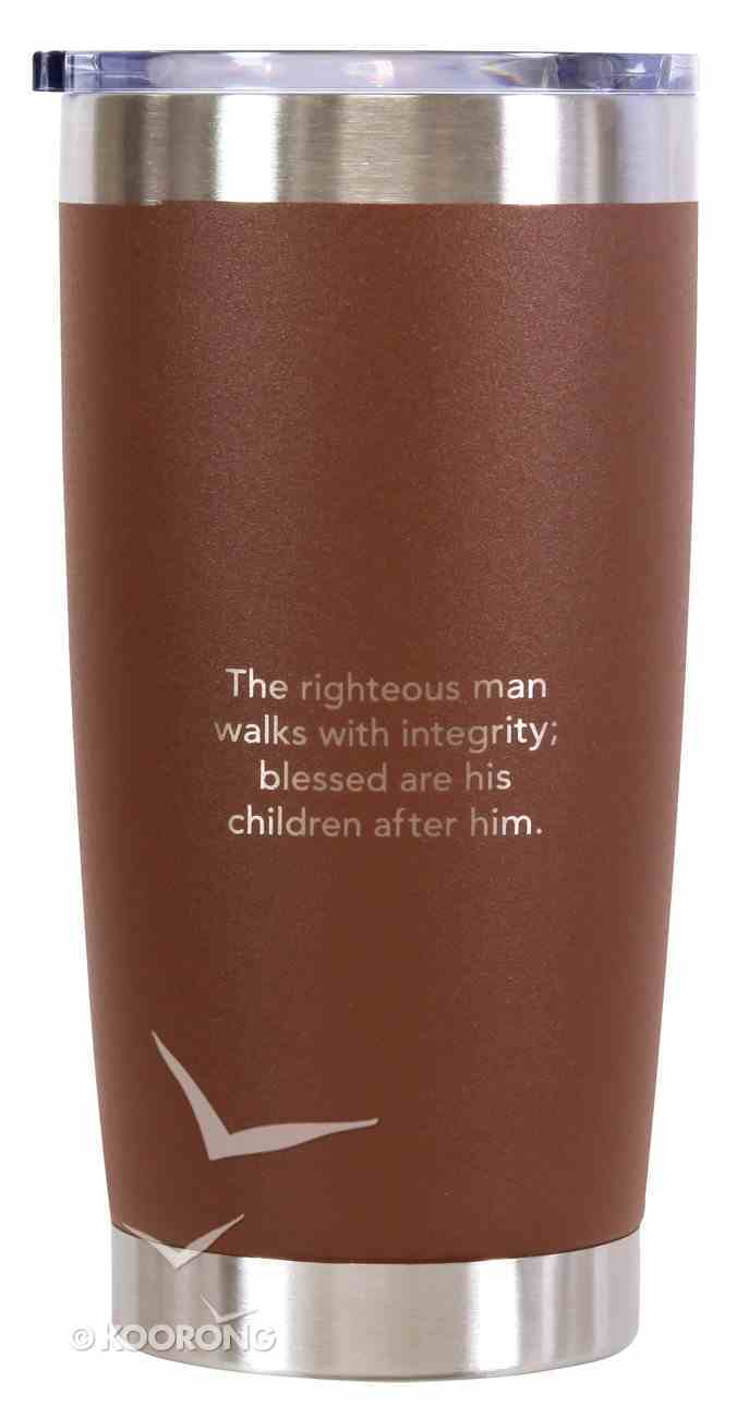 Stainless Steel Mug: Righteous Man, Brown/Silver (Proverbs 20:7) Homeware