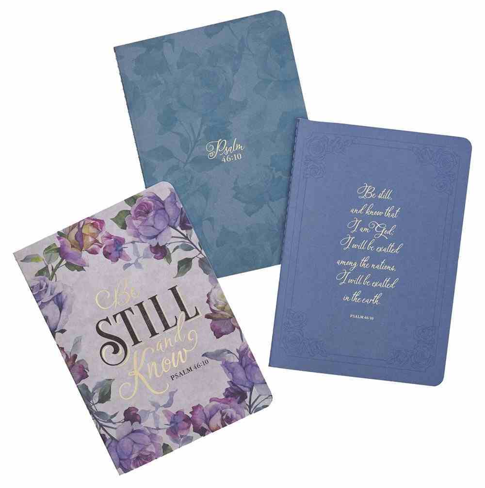 Notebook : Be Still (Ps 46:10) Purple Floral (Set of 3) (Be Still And Know Collection) Paperback