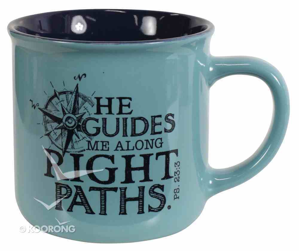 Ceramic Mug: Travel Range, He Guides Me Along Right Paths (Light Blue) Homeware