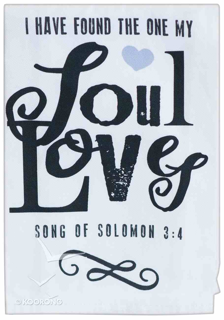 Cotton Tea Towel Love Collection: Found the One, Cream/Black/Pink Heart (Song Of Solomon 3:4) Homeware