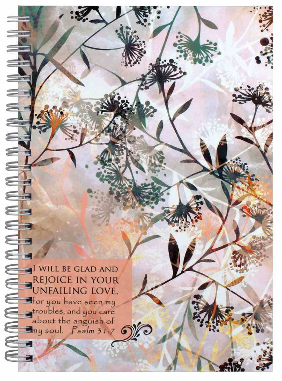Journal: Floral, I Will Be Glad and Rejoice Spiral