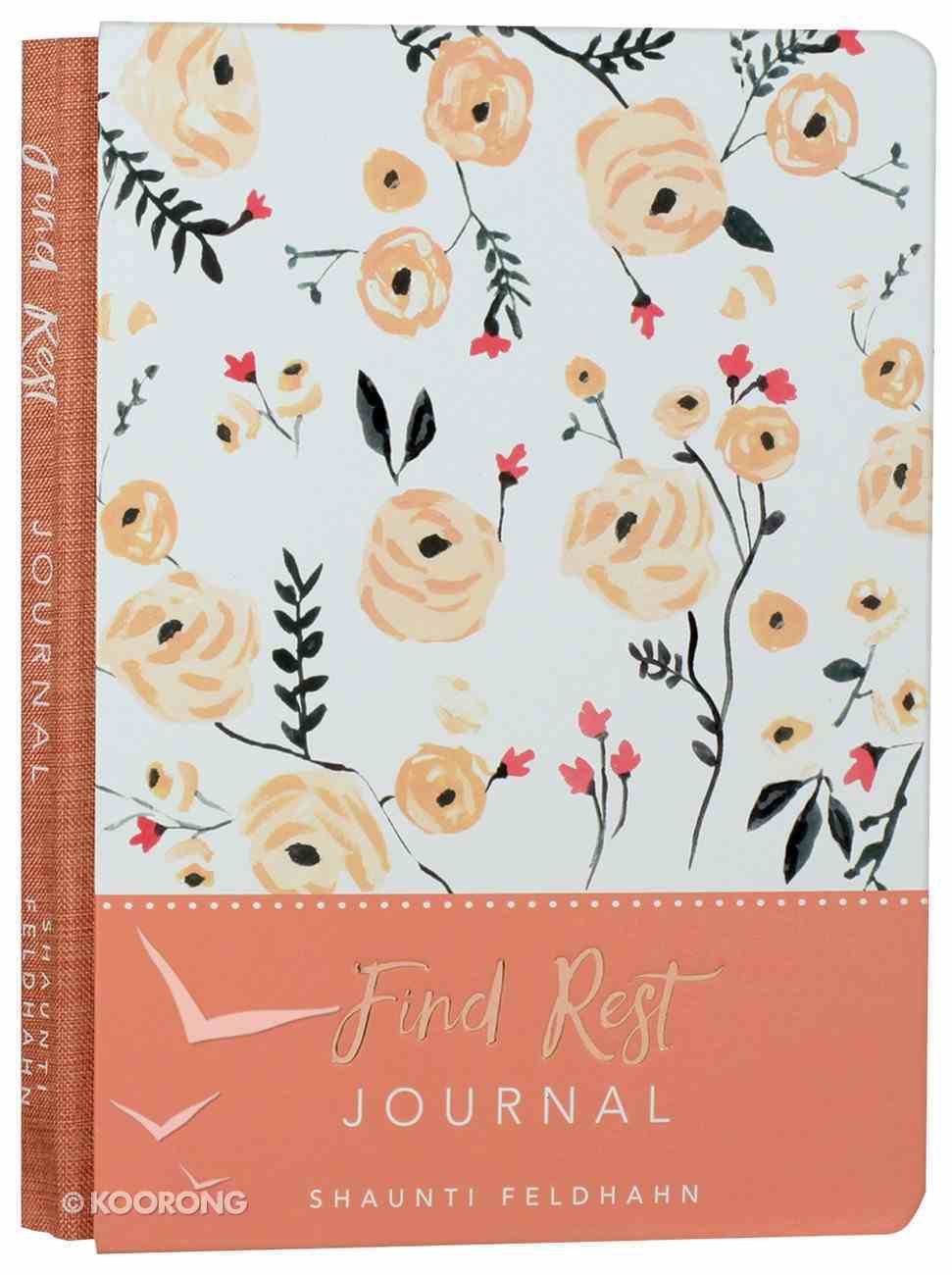 Signature Journal: Find Rest, Peach Flowers Hardback