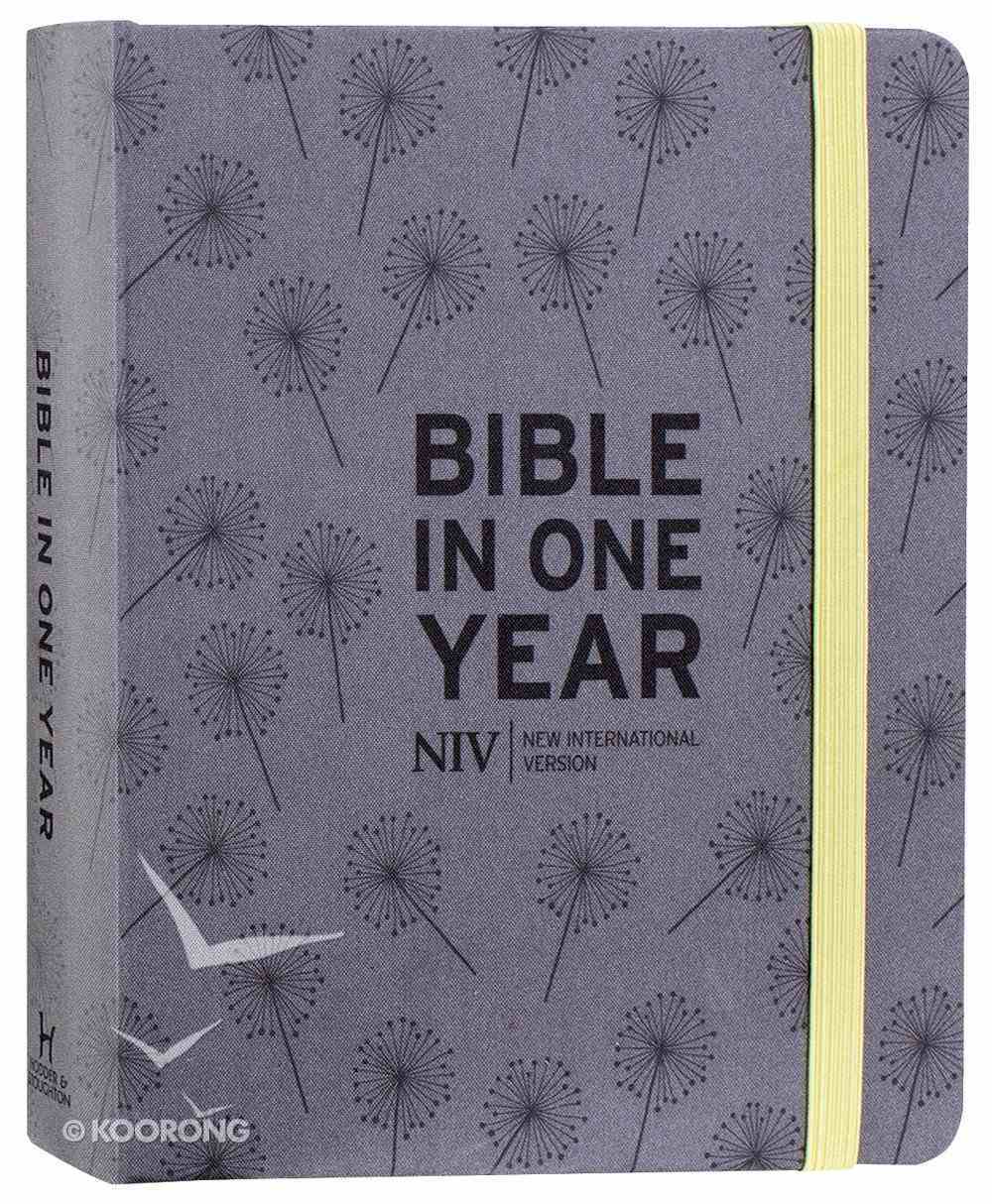 NIV Journalling Bible in One Year Grey Fabric With Elastic Closure Hardback