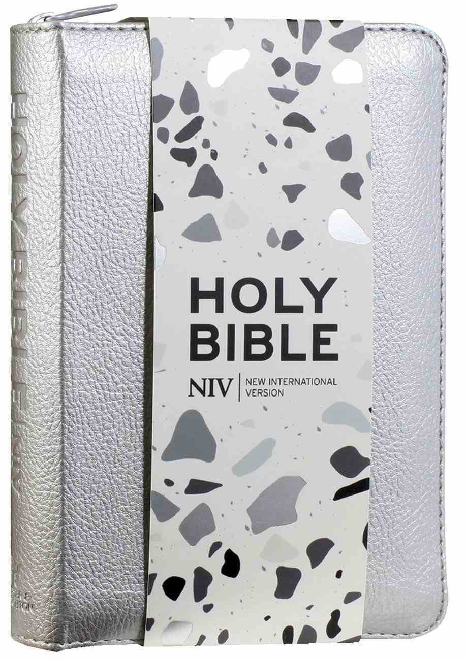 NIV Pocket Bible Silver With Zip Flexi Back