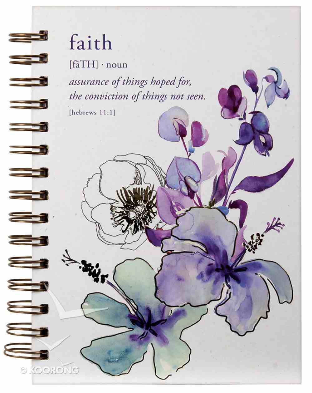 Journal: Faith, Blue Flowers (Hebrews 11:1) Spiral