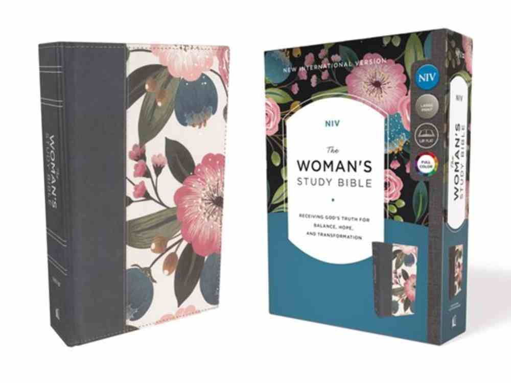 NIV Woman's Study Bible Blue Floral Full-Color (Red Letter Edition) Fabric Over Hardback