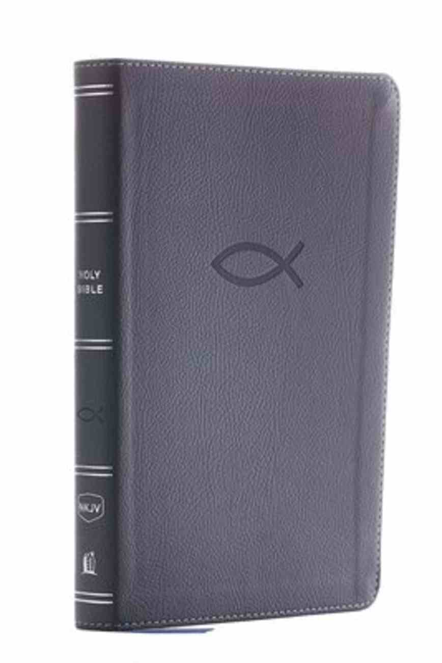 NKJV Thinline Bible Youth Edition Gray (Red Letter Edition) Premium Imitation Leather