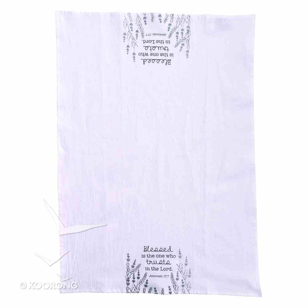 Tea Towel: Blessed is the One Who Trusts in the Lord, White/Black (Jeremiah 17:7) Homeware