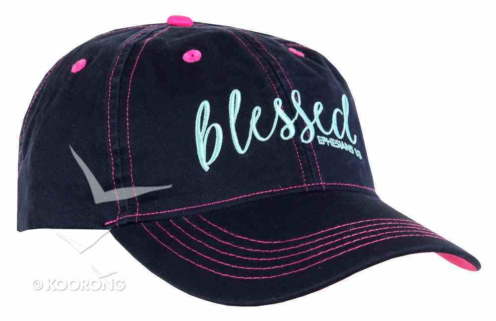 Cherished Girl Cap: Blessed, Navy/Red (Ephesians 1:3) Soft Goods