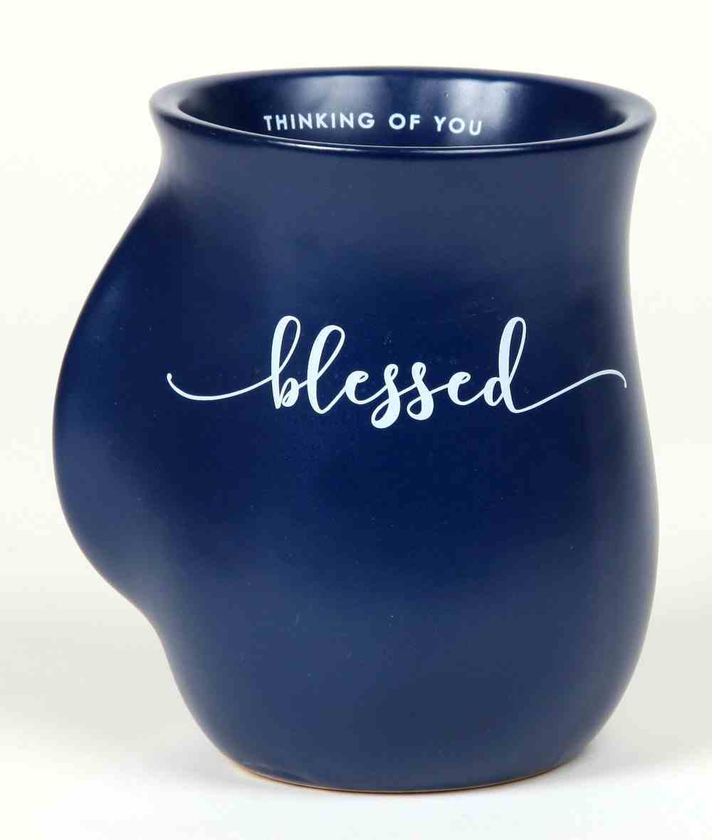 Ceramic Handwarmer Mug: Blessed, Blue, Philemon 1:7 Homeware