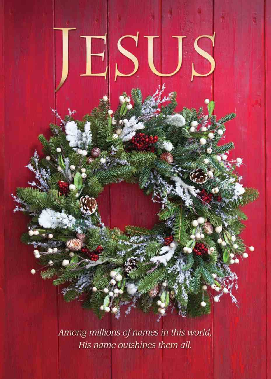 Christmas Boxed Cards: The Name of Jesus, Green Wreath (Matt 1:21 Kjv) Box