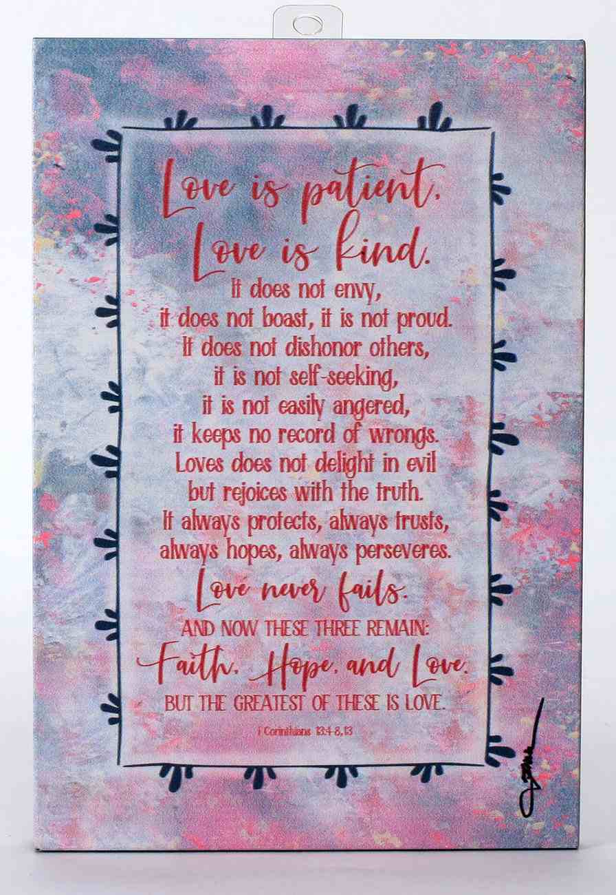 Whispers of the Heart Plaque: Love is Patient, Love is Kind... Pink Plaque